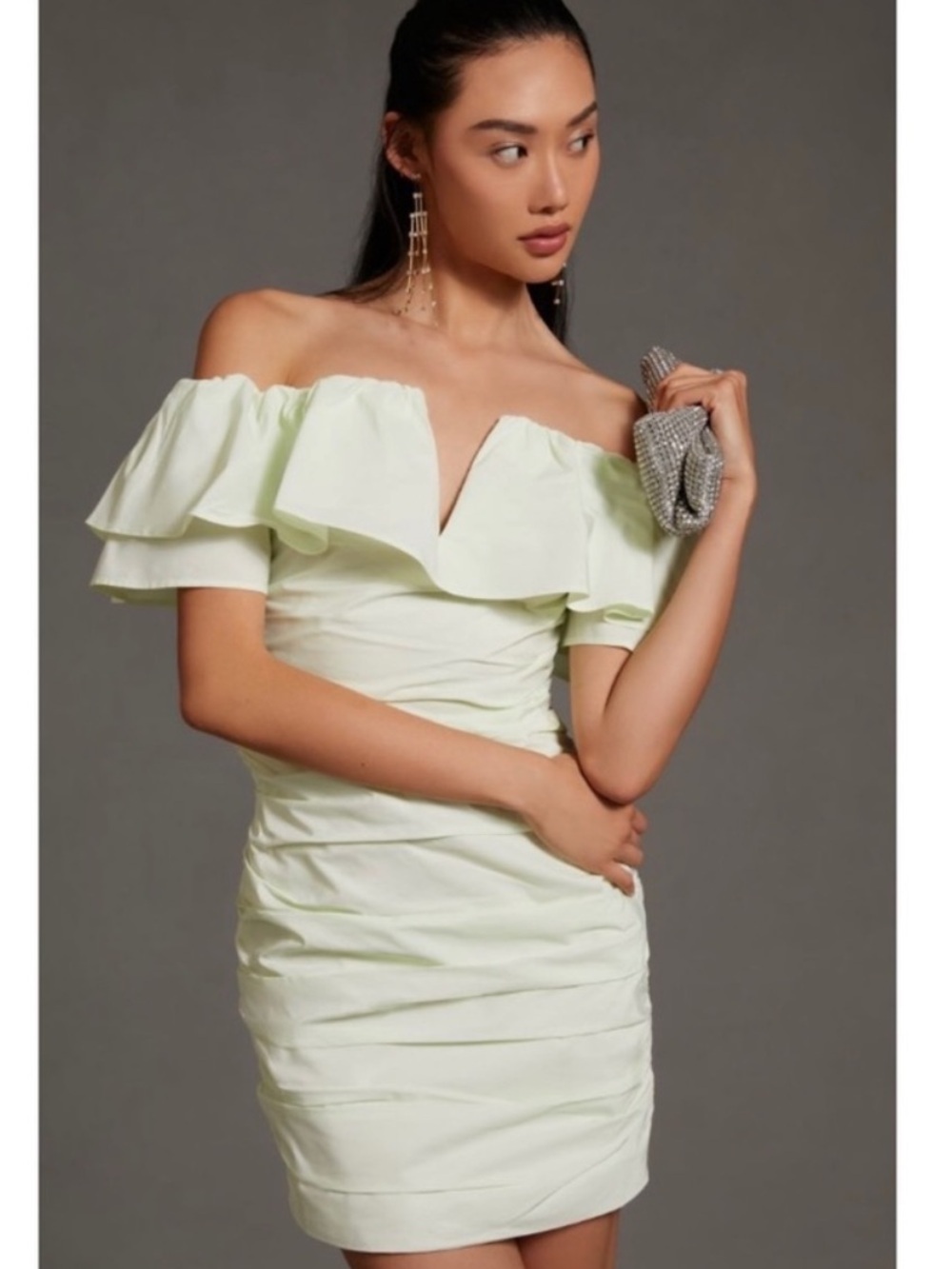 Anthropologie Maeve Ruched Off The Shoulder dress - Picture 1 of 13